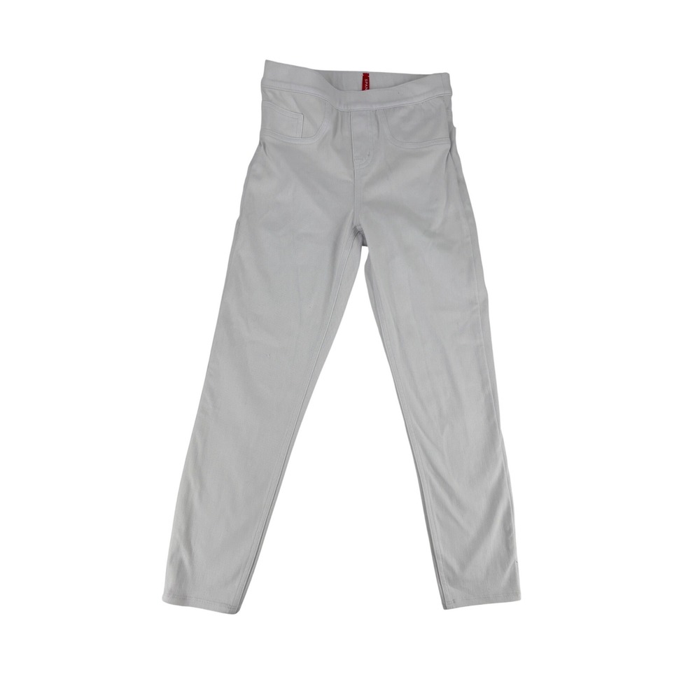 Spanx Jean-ish Leggings Womens XS Petite White Twill Shaping Pull On Denim Pants